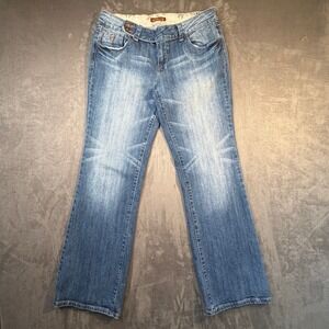 Zana Di Womens Blue Bootcut Jeans Size 13 Medium Wash Flap Pockets Y2K Retro